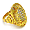 Anillo Multi Piedra 01.118.0025.08 Oro Laminado, con Cristal Blanca, Pulido, Dorado