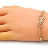 Pulsera Elegante 03.341.0172.08 Oro Laminado, Diseño de Amor y Infinito, Diseño de Amor, con Micro Pave Blanca, Pulido, Dorado