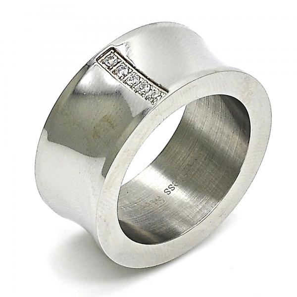 Anillo de Hombre 01.328.0005.12 Acero Inoxidable, con Zirconia Cubica Blanca, Pulido, Acero