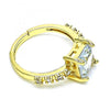 Anillo Multi Piedra 01.284.0056.1 Oro Laminado, con Zirconia Cubica Blanca y Micro PaveBlanca, Pulido, Dorado