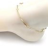 Tobillera Elegante 03.386.0021.10 Oro Laminado, Diseño de Corazon y Nudo, Diseño de Corazon, con Perla Marfil, Pulido, Dorado
