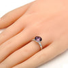 Anillo Multi Piedra 01.239.0009.1 Rodio Laminado, con Cristales de Swarovski Amethyst, Pulido, Rodinado