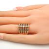 Anillo Multi Piedra 01.260.0003.07.GT Oro Laminado, con Zirconia Cubica Blanca, Pulido, Dorado