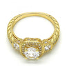 Anillo Multi Piedra 01.94.0005.08 Oro Laminado, con Zirconia Cubica Blanca, Pulido, Dorado