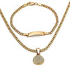 Collar y Pulso 06.63.0263 Oro Laminado, Diseño de Dinero, Pulido, Dorado