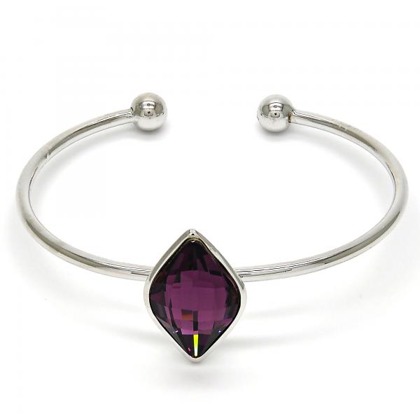 Aro Individual 07.239.0006.4 Rodio Laminado, con Cristales de Swarovski Amethyst, Pulido, Rodinado