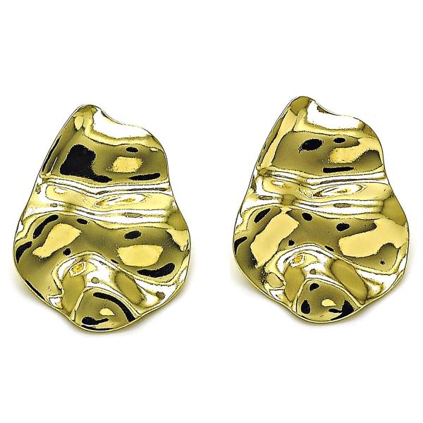 Arete Dormilona 02.385.0036 Oro Laminado, Diseño de Chunky, Pulido, Dorado