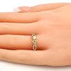 Anillo Multi Piedra 01.99.0084.07 Oro Laminado, con Zirconia Cubica Blanca y Micro PaveBlanca, Pulido, Dorado