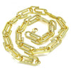 Gargantilla Básica 04.362.0040.18 Oro Laminado, Diseño de Paperclip, Pulido, Dorado