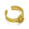 Anillo Multi Piedra 01.310.0023 Oro Laminado, Diseño de Luna, con Micro Pave Blanca, Pulido, Dorado