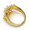 Anillo Multi Piedra 01.210.0058.08 Oro Laminado, con Zirconia Cubica Blanca, Pulido, Dorado
