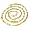 Gargantilla Básica 04.63.1360.20 Oro Laminado, Diseño de Miami Cubana, Pulido, Dorado