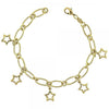 Pulsera de Dije 5.021.003 Oro Laminado, Diseño de Estrella, Pulido, Dorado