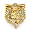 Anillo Multi Piedra 01.60.0001.10 Oro Laminado, Diseño de Angel, con Zirconia Cubica Blanca, Pulido, Dorado