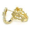 Argolla Huggie 02.217.0096.15 Oro Laminado, con Zirconia Cubica Blanca, Pulido, Dorado