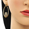 Argolla Mediana 02.253.0029.40 Oro Laminado, Diseño de Guadalupe y Corazon, Diseño de Guadalupe, con Cristal Blanca, Diamantado, Tricolor
