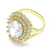 Anillo Multi Piedra 01.346.0021.09 Oro Laminado, con Zirconia Cubica Blanca, Pulido, Dorado