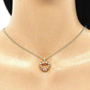 Collares con Dije 04.156.0363.1.20 Oro Laminado, Diseño de Corazon, con Zirconia Cubica Granate y Blanca, Pulido, Dorado