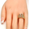 Anillo Multi Piedra 01.210.0052.08 Oro Laminado, con Zirconia Cubica Blanca, Pulido, Dorado