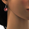 Arete Colgante 02.239.0001.8 Rodio Laminado, con Cristales de Swarovski Rose Peach, Pulido, Rodinado