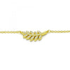 Collares con Dije 04.336.0088.2.16 Plata Rodinada, Diseño de Oja, con Zirconia Cubica Blanca, Pulido, Dorado