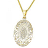 Collares con Dije 04.106.0051.1.20 Oro Laminado, Diseño de Guadalupe, Pulido, Dorado