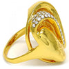 Anillo Multi Piedra 01.241.0027.07 Oro Laminado, con Cristal Blanca, Pulido, Dorado