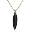 Collares con Dije 04.232.0001.1.31 Acero Inoxidable, Diseño de Oja, con Cristal Negro, Pulido, Acero