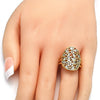 Anillo Multi Piedra 01.210.0065.08 Oro Laminado, Diseño de Corazon y Gota, Diseño de Corazon, con Zirconia Cubica Blanca, Pulido, Dorado
