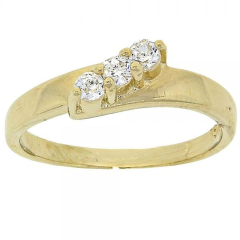 Anillo Multi Piedra 5.166.017.08 Oro Laminado, con Zirconia Cubica Blanca, Pulido, Dorado