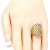 Anillo Elegante 01.100.0012.07 Oro Laminado, Diseño de Flor, Pulido, Tricolor