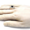 Anillo de Hombre 01.266.0049.2.12 Oro Laminado, con Zirconia Cubica Negro y Micro PaveBlanca, Pulido, Dorado
