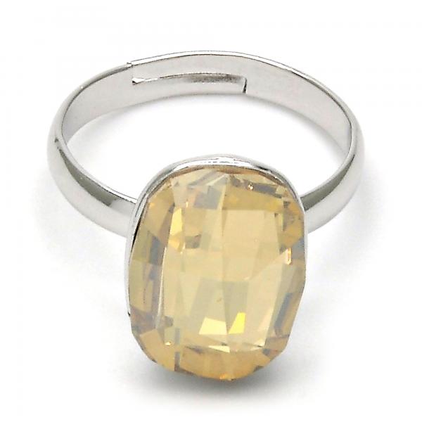 Anillo Multi Piedra 01.239.0011.4 Rodio Laminado, con Cristales de Swarovski Golden Shadow, Pulido, Rodinado