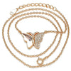 Collares con Dije 04.336.0098.1.16 Plata Rodinada, Diseño de Mariposa, con Micro Pave Blanca, Pulido, Oro Rosado