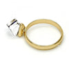 Anillo Multi Piedra 01.239.0003.7 Oro Laminado, con Cristales de Swarovski Bermuda Blue, Pulido, Dorado