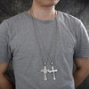Collares con Dije 04.116.0012.30 Acero Inoxidable, Diseño de Crucifijo, con Zirconia Cubica Blanca, Pulido, Acero