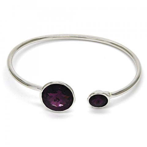 Aro Individual 07.239.0003.2 Rodio Laminado, con Cristales de Swarovski Amethyst, Pulido, Rodinado