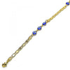 Tobillera Elegante 03.63.2072.2.10 Oro Laminado, Diseño de Ojo Griego, Pulido Azul, Dorado