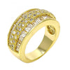 Anillo Multi Piedra 01.99.0023.09 Oro Laminado, con Zirconia Cubica Blanca y Micro PaveBlanca, Pulido, Dorado