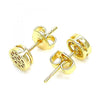 Arete Dormilona 02.156.0478.2 Oro Laminado, con Micro Pave Granate, Pulido, Dorado