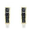 Argolla Huggie 02.316.0068.15 Oro Laminado, con Micro Pave Negro, Pulido, Dorado