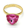 Anillo Multi Piedra 01.239.0005.8 Oro Laminado, con Cristales de Swarovski Rose, Pulido, Dorado