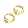 Argolla Huggie 02.213.0273.12 Oro Laminado, Pulido, Dorado