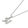 Collares con Dije 04.238.0012.1.18 Acero Inoxidable, Diseño de Iniciales y Rolo, Diseño de Iniciales, con Cristal Blanca, Pulido, Acero