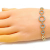 Pulsera Elegante 03.283.0146.07 Oro Laminado, con Micro Pave Blanca, Pulido, Dorado