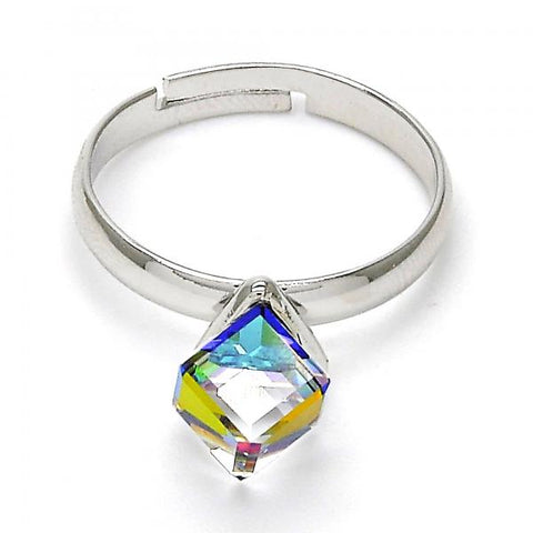 Anillo Multi Piedra 01.239.0003.5 Rodio Laminado, con Cristales de Swarovski Vitrail Light, Pulido, Rodinado