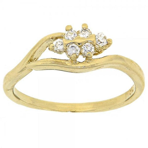 Anillo Multi Piedra 5.165.027.07 Oro Laminado, con Zirconia Cubica Blanca, Pulido, Dorado