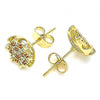 Arete Dormilona 02.344.0079.1 Oro Laminado, con Micro Pave Granate y Blanca, Pulido, Dorado