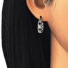 Argolla Pequeña 02.210.0279.8.20 Rodio Laminado, con Zirconia Cubica Negro y Blanca, Pulido, Rodinado