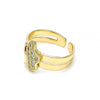 Anillo Infantil 01.233.0021 Oro Laminado, Diseño de Mariposa, con Micro Pave Blanca, Pulido, Dorado